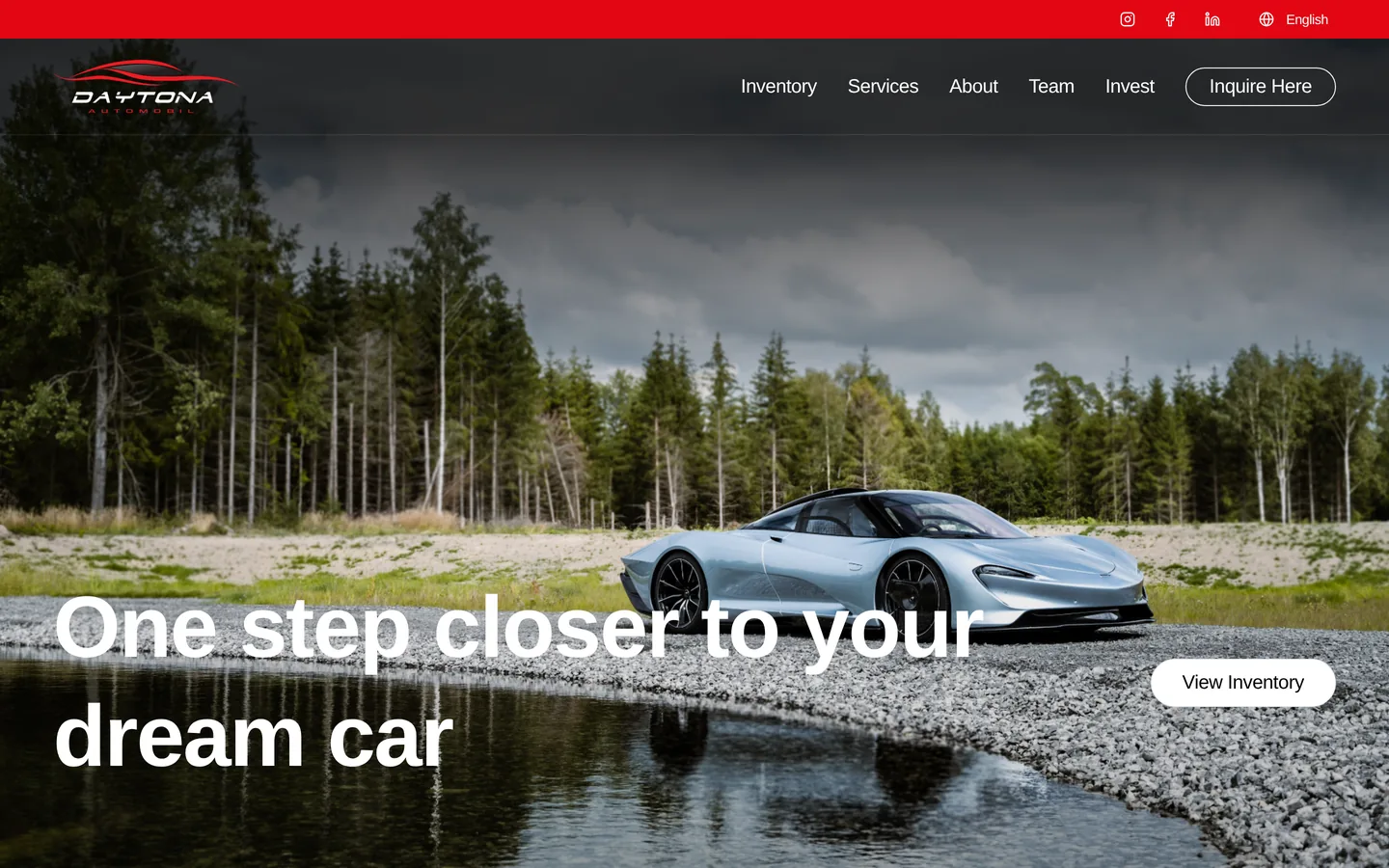 Startsidan för Daytona Automobil i datorn